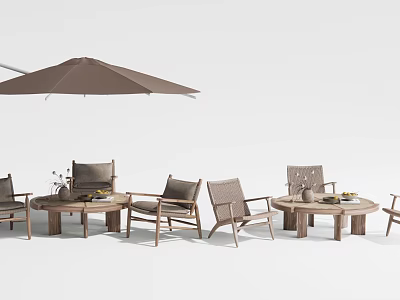 Quiet outdoor tables and chairs 3d model