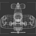 Toy Biplane with Red White Wings Yellow Propeller Black Wheels and 08 Number on Fuselage