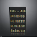 Black Bookshelf Featuring Multiple Shelves Filled With Various Colored Books