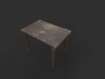 Simple Wooden Office Desk With Textured Surface For Home Study Room 3d model