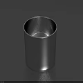 Silver Metallic Cylindrical Container With Smooth Reflective Surface On Dark Blue Background 3d model