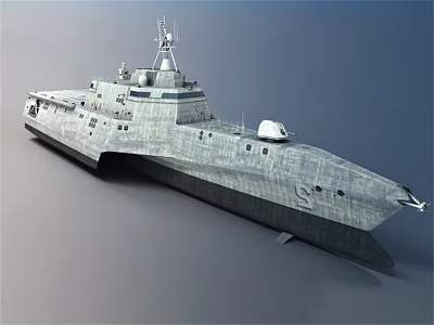 Advanced Modern Warship With Gray Hull Streamlined Design And Radar System 3d model