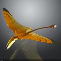 Orange Pterosaur 3D Animated Character With Wings Long Tail And Beak Details