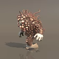 Creepy Monster Character With Multiple Eyes Tentacles And White Limbs 3d model