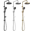 Modern Shower Faucet Set With Black Silver Gold Colors And Handheld Rainfall Head
