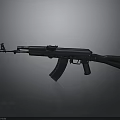 Black Tactical Rifle With Modern Metal Components And Black Stock Design