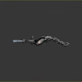 Futuristic Sci Fi Weapon Design With Metallic Body Red Scope And Streamlined Structure 3d model