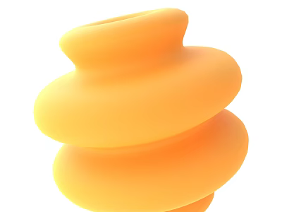 Modern Orange Spiral Layered Decorative Ornament Set With Rounded Home Decor Design 3d model