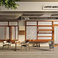 Modern 24 Hour Cafe Diner Storefront With Outdoor Seating Wooden Elements And Glass Windows
