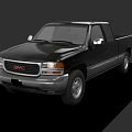 GMC Black Classic Two Door Pickup Truck With Standard Bed Design