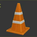 Orange High Visibility Traffic Cone With Reflective Stripes And Square Base
