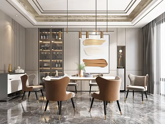 Light Luxury Restaurant 3d model