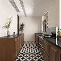 Elegant Modern Kitchen Interior With Marble Island And Sleek Cabinets