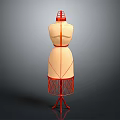 Red Frame Beige Body Dress Form Hanger With Tripod Base For Clothing