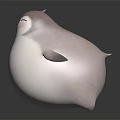 Cute Chubby Penguin Doll With Closed Eyes And Smooth Surface On Dark Background