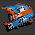 Red Blue Tactical Weapon Helmet with Visor and Number 20 Design Feature