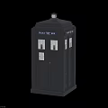 Vintage Dark Blue Police Call Box With Public Call Box Lettering Windows And Door