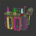 Power Transformer Equipment With Three Insulators Warning Signs And Gray Casing