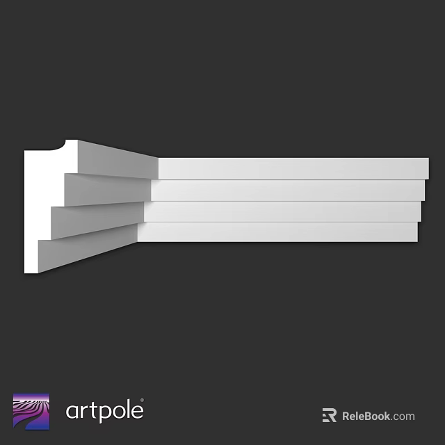 White Layered Decorative Architectural Corner Molding With Step Design For Interior Use 3d model 