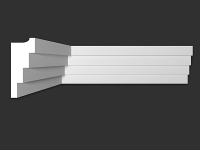 White Layered Decorative Architectural Corner Molding With Step Design For Interior Use 3d model