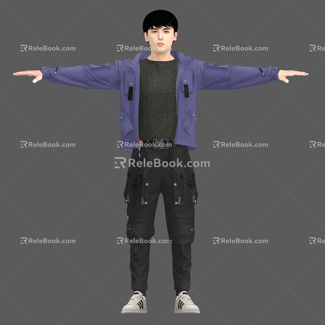 Boys Young Boys Coat Men Standing Men Fashion Men 3d model