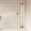 Wall Washer Light Enhancing Modern Interior By Illuminating Smooth Beige Wall With Potted Plant