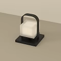 Modern Table Lamp With Black Metal Arc Frame White Shade And Square Base 3d model