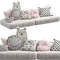 Adorable Decorative Pillows Featuring Smiley Face Bear Moon Polka Dots and Hearts
