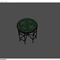 Modern Round Side Table With Green Marble Top And Geometric Metal Legs