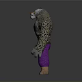 3D Animal Character Model With Spotted Upper Body Purple Pants And Orange Feet