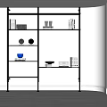 Modern Metal Frame Shelving Unit With Glass Shelves Books And Decorative Items