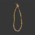 Colorful Bead Necklace With Yellow Orange Pink Beads And Small Decorative Pendant