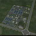 Aerial View of Large Scale Industrial Plant with Multiple Buildings Storage Tanks and Roadways