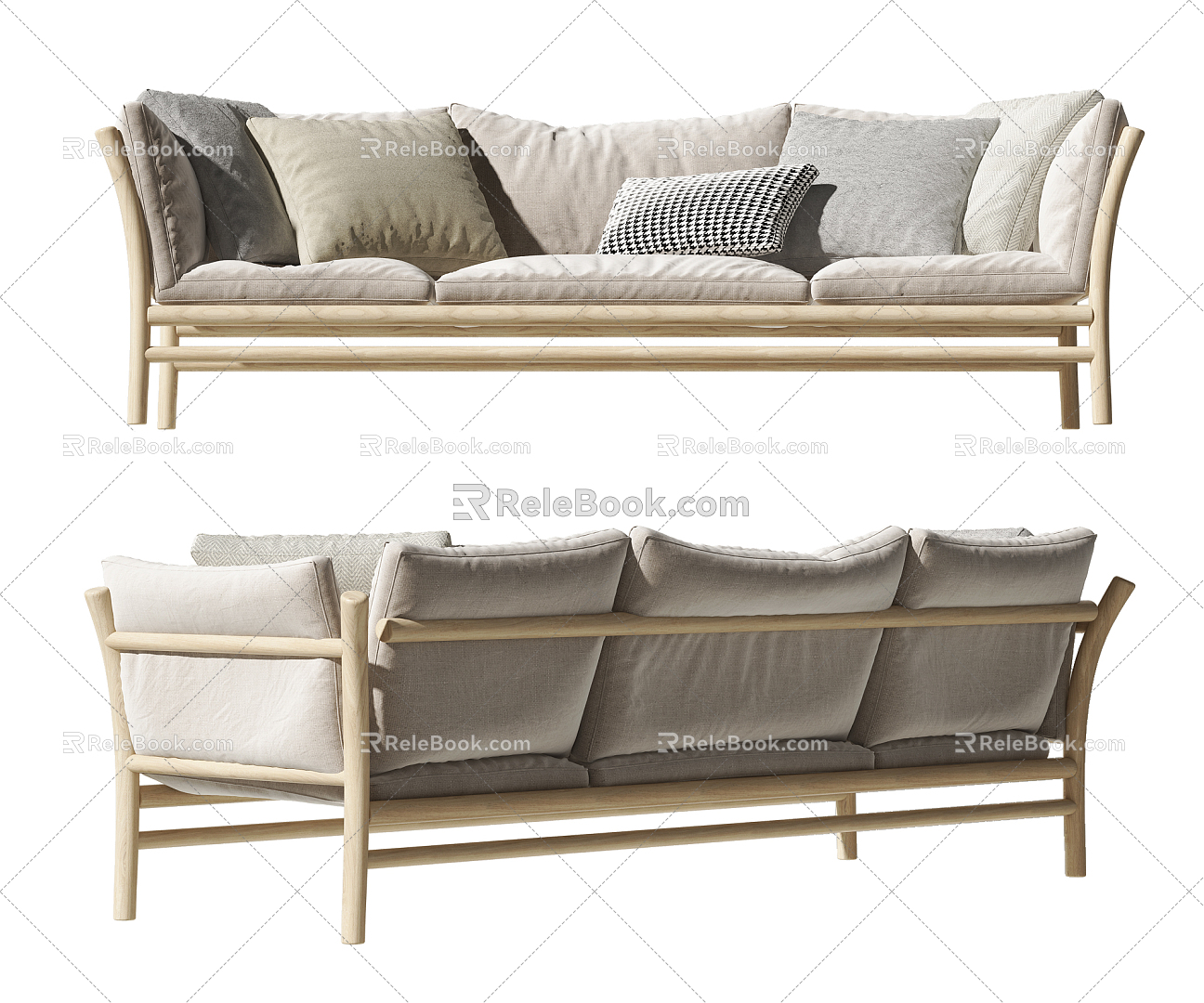 modern three-seat sofa double sofa model