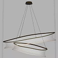 Elegant Modern Multi Layered Circular Illuminated Chandelier With Transparent Shade And Metal Frame