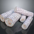 Natural Arbor Tree Trunks With Rough Bark Texture And Smooth Cut Ends