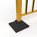 Yellow Road Barrier With Black Base And Metal Railing Structure For Traffic Safety