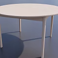 Light Wood Round Dining Table With Slim Legs And Simple Design 3d model