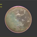 Colorful Detailed 3D Earth Globe Model With Blue Green White Surface