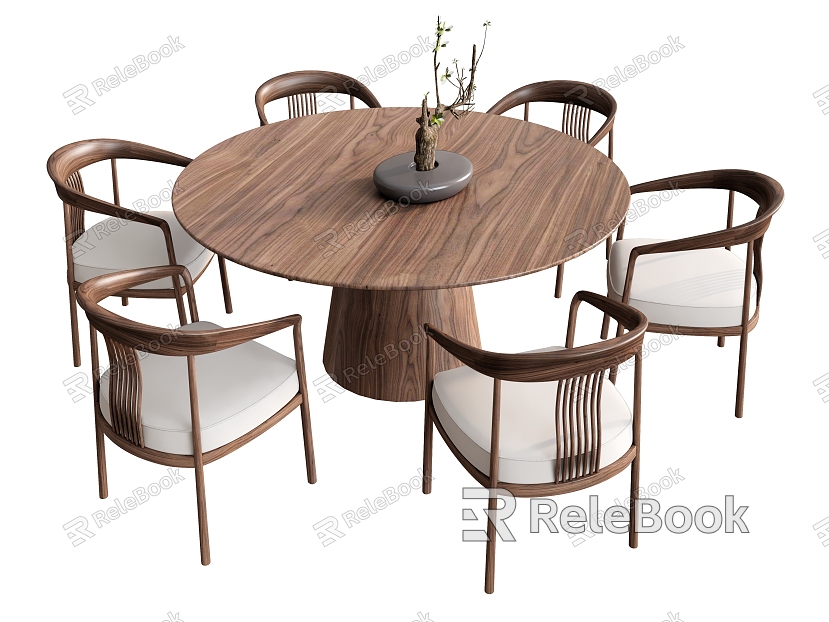 Dining Table and Chair Dining Chair Leisure Chair Dining Table Round Table Backrest Chair Armchair Ornaments Tea Table model