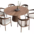 Dining Table and Chair Dining Chair Leisure Chair Dining Table Round Table Backrest Chair Armchair Ornaments Tea Table 3d model