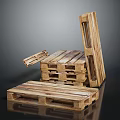 Wooden Pallets Stacked And Arranged With Natural Wood Material And Structure Design