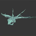 Mythical Dragon With Purple Silver Scales Spreading Wings On White Surface