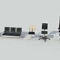 Different Office Chair Styles With Ergonomic Design And Comfortable Features 3d model