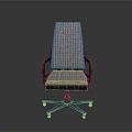 Modern Gray Fabric Office Chair With Metal Armrests And Five Star Base Wheels