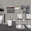 Modern Public Bathroom Toilet Design With Urinal Sink Mirror And Gender Signs