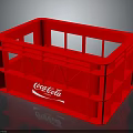Red Coca Cola Plastic Crate With Brand Logo And Sturdy Design Features 3d model