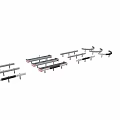 Metal Traffic Barrier With Horizontal Rails Support Posts And Red White Stripes 3d model