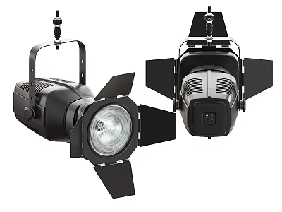 Black Downlights and Spotlights with Adjustable Heads and Heat Dissipation Design 3d model