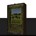 Ornate Decorative Frame With Vineyard Landscape Artwork And Grapevine Accents